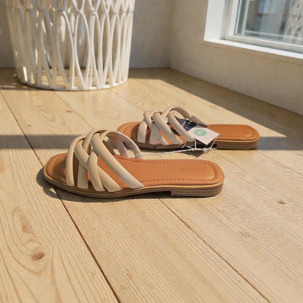 Universal Thread Cream Slide Sandals - Picture 3 of 4
